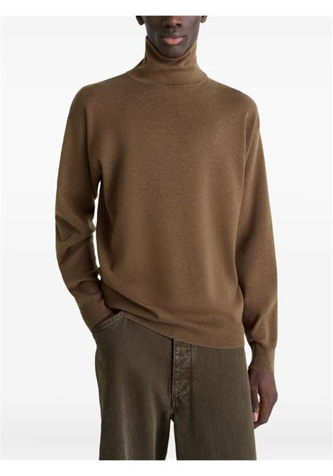 crew neck sweater man brown LEMAIRE | TO1434 LK1045BR425